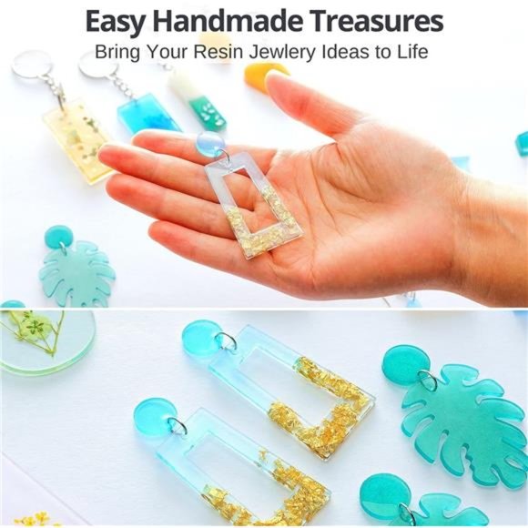 Epoxy Resin Kit for Beginners 208 pcs - Make Jewelry, Keychains, Bookmarks - Picture 4 of 7